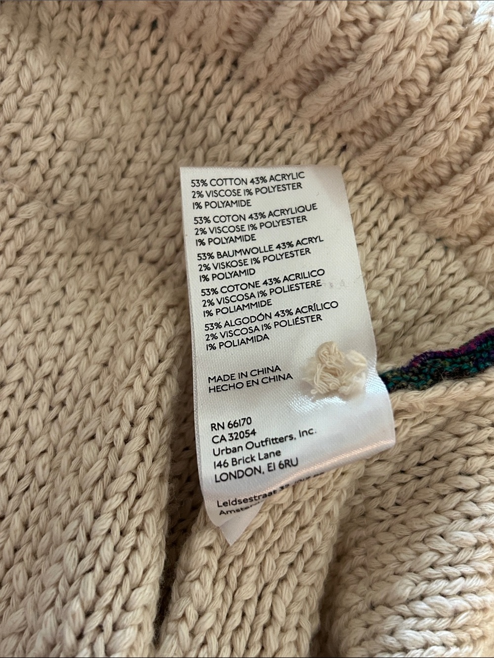 Pilcro Souvenir Poncho Anthropologie West Coast Cream Hoodie Sweater S NWOT - Picture 7 of 7